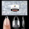 Luckyfairy Short Almond Fake Nails, 504pcs Soft Gel Pre-Shaped Acrylic Nail Tips, Half Matte Full Cover Clear Gelly Press on Flase Nail Tips for Extension Nail Manicure Home DIY 12 Sizes Gelly Tips