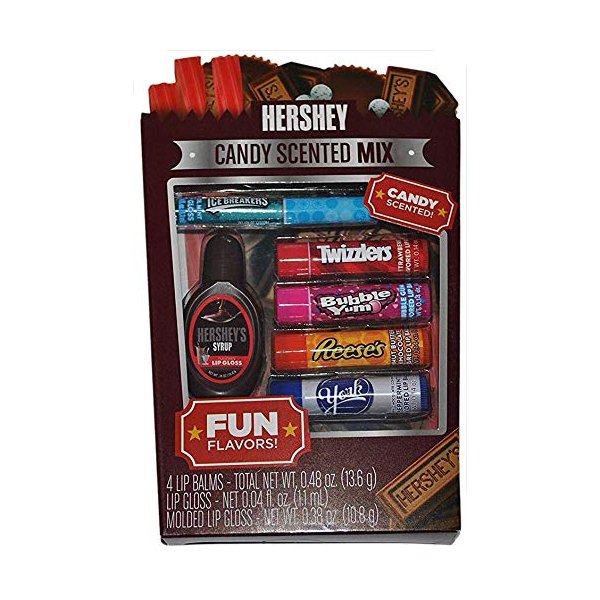 Hershey Candy Scented Mix Flavored Lip Balm and Lip Gloss Set