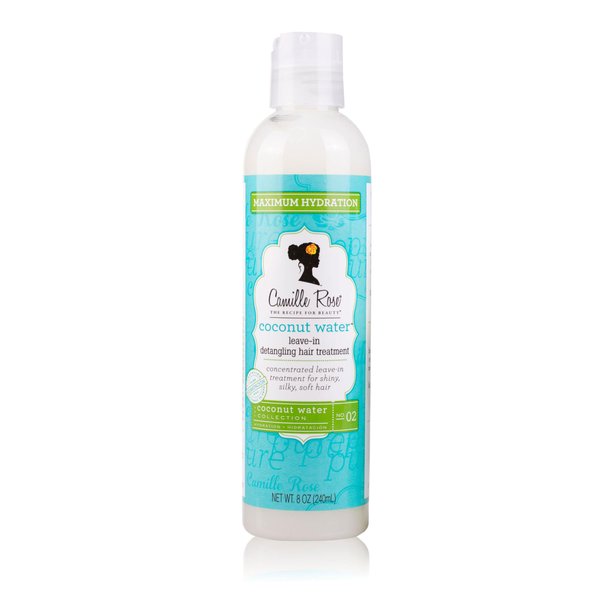 Camille Rose Coconut Water Leave in Conditioner, Concentrated Hair Detangler Treatment for Maximum Hydration and Shiny, Silky, Soft Strands, 8 oz