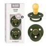 BIBS Pacifiers | Natural Rubber Baby Pacifier | Set of 2 BPA-Free Soothers | Made in Denmark | Hunter Green | Size 18-36 Months