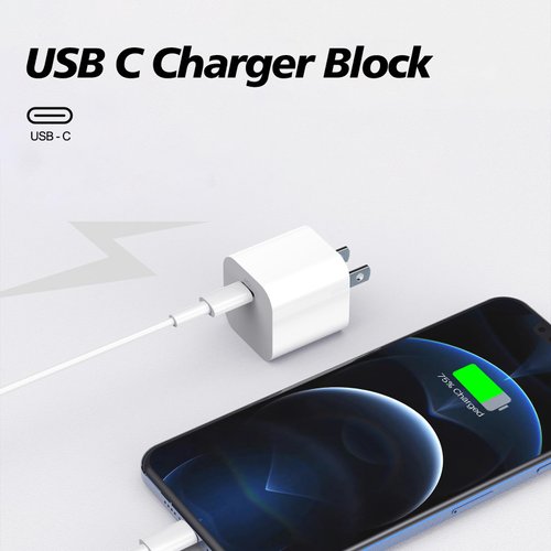 USB C Charger Block for iPhone 16 15 USBC Fast Charging Brick, 2Pack Type C Wall Cube for Apple I Phone 16 15 14 13 12 11 Pro Max/Plus, for iPad Air/Pro/4/5 Box