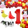 Cow Birthday Party Supplies, Cow Party Decoration Balloon Garland Arch Kit for 2nd birthday Farm Animals Theme Party with Cow Animal Foil Balloons (1)