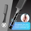 Jurrissa Rat Tail Combs for Parting,Protable Retractable Rat Tail Comb-Parting Combs for Hair Stylist-Stainless Steel Pin Tail Fine Tooth Teasing Comb Heat Resistant Anti Static (Black)