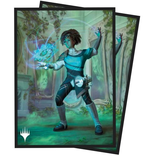 Ultra PRO - MTG Duskmourn 100ct Deck Protector Sleeves Commander Zimone, Mystery Unraveler, Standard Size Card Sleeves with Durable ChromaFushion Tech, Matte Finish Card Sleeves, MTG Card Sleeves