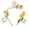 Yonchic 3-Piece Flower Metal Hair Clips, Daisy Hair Claw for Thin/Medium Thick Hair, Elegant Tulip Floral Barrettes Strong Hold Clamps Non-Slip Cute Lily Claws Accessories