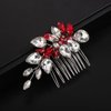 Rumtock Red Rhinestones Ball Beads Side Hair Comb Wedding Bridal Handmade Hair Accessories Special Occasion Jewelry (Red)