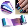 Vonrui Purple Nail Foil Sheets Laser Chameleon Foil Nail Art,Gradient Color Nail Art Foil Transfer Sheets,1 Roll Nail Foils Transfer Nail Art