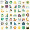 HOWAF 96pcs Eid Mubarak Temporary Tattoos, Ramadan Kareem Themed Face Tattoos Stickers for Boys girls with Star Moon Castle Patterns for Eid Party Decorations, Ramadan Mubarak Fake Tattoos