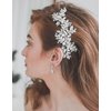 Jeairts Rhinestone Wedding Hair Comb Leaf Bridal Hair Pieces Flower Bride Headpiece Glitter Crystal Hair Accessories for Women and Girls (A-Silver)
