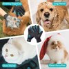 COOLJOB Patented Pet Grooming Gloves, Pet Shampoo Bathing Brush for Men, Gentle Deshedding Brush Glove, Hair Removal Mitt for Cat, Dog, Horse, Rabbit, 384 Rubber Tips，Black & Blue, One Pair, Medium