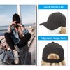 SEGO Baseball Cap with Hair Extensions for Women Adjustable Hat with Hair Attached Synthetic Long Wavy Wig with Black Hat Stylable for Pigtail Ponytail 16 Inch Sandy Blonde&Bleach Blonde 290g