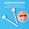Y-Kelin Kids Tongue Scraper or Cleaner Set-Tongue Cleaner Tongue Brush with Smiley Cover, Multi-color Lollipop Shape Soft Silicone Tongue Brush for Kids, Reduce Bad Breath (2 PACK)