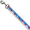 Dog Leash Chicago Skyline Flag Distressed Black White Red 6 Feet Long 1.0 Inch Wide