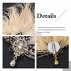 GENBREE Peacock Hair Clip 1920s Feather Hair Piece Crystal Headband Prom Party Head Accessories for Women and Girls