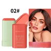 Tiejdhr Multi-Use Makeup Blush Stick Send for Makeup Brush, Waterproof & Moisturizer Beauty Tinted Solid Blush Stick, Facial Contouring Highlight & Brighten Face Stick (#02 Orange)