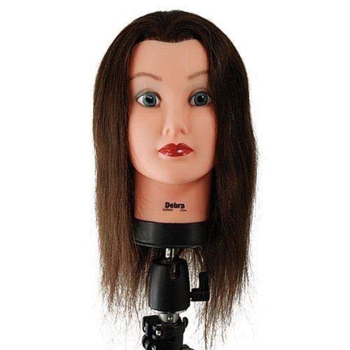 Debra Cosmetology Salon Mannequin Manikin Head Hairdressing Training Head 100% Human Long Hair 16" Styling Braid Curl Cut Practice Beauty Hair School