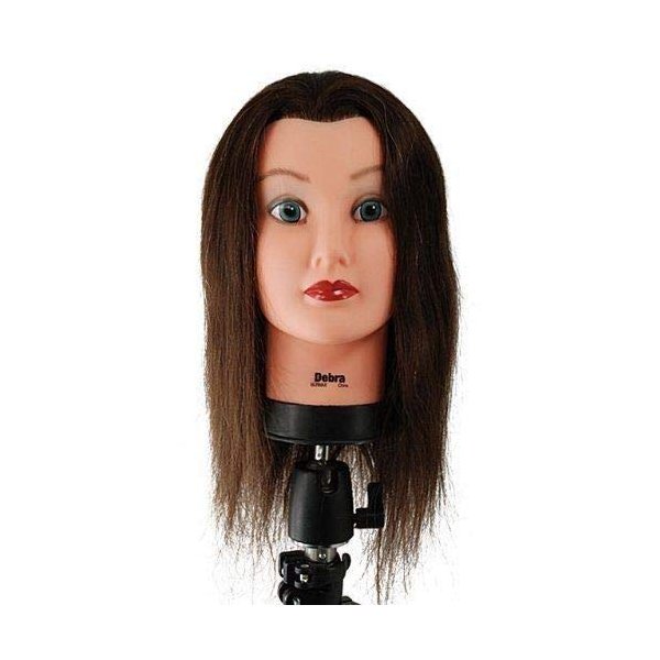 Debra Cosmetology Salon Mannequin Manikin Head Hairdressing Training Head 100% Human Long Hair 16" Styling Braid Curl Cut Practice Beauty Hair School