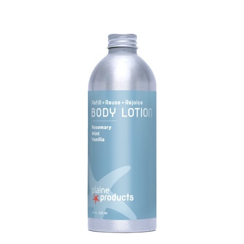 Plaine Products Eco-Friendly Body Lotion - Rosemary, Mint, Vanilla - Sensitive Skin, 16 oz (Refill Bottle)