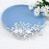 YBSHIN Wedding Hair Comb Silver Flower Pearl Bridal Hair Piece Crystal Bride Hair Accessories for Women and Girls