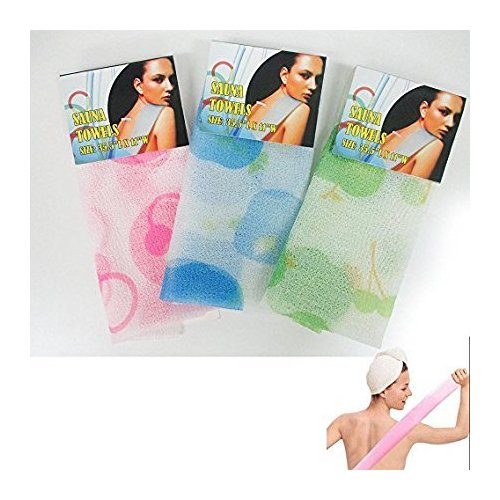 3 Pack Original Exfoliating Nylon Beauty Skin Cloth Shower Body Scrub Towel Wash