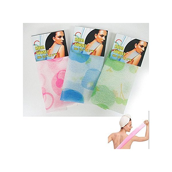 3 Pack Original Exfoliating Nylon Beauty Skin Cloth Shower Body Scrub Towel Wash