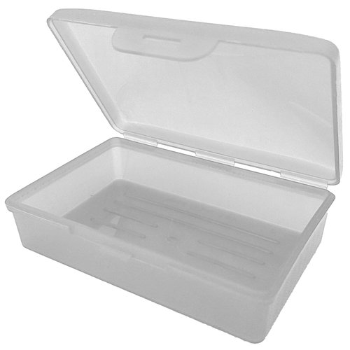 American Comb Travel Soap Box with lid - Clear White - Perfect for Traveling, Gym, or Storage. Made in The USA.