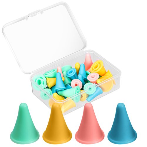 28 Pcs Knitting Needle Stoppers Colorful Knitting Needles Point Protectors 2 Sizes Needle Tip Stoppers Knit Needle Tip Covers Knitting Needles Cap, for Beginners Knitting Craft DIY