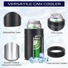 Stepstall Beer Gifts for Men, Beer Bottle and Can Cooler with Beer Opener, 12 oz. Slim Can Beer Bottle Insulators Holder, Vacuum Insulated Double Walled Stainless Steel(Matte Black)