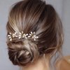 Campsis Wedding Hair Pins Rhinestone Wedding Hair Accessories for Bridal Flower Crystal Wedding Hair Pieces Handmade Bridal Hair Pin Bridesmaids for Women and Girls (F)