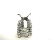 Silver metal gray crystal and silver pearl hair claw clip