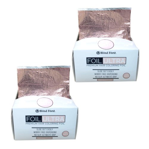 Blond Forte Rose Pop Up Hair Color Foil, Highlight Application Foil, 500 Sheet Dispenser, Colorin...