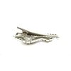 Generic Small clear crystal oval flower alligator hair clip for fine thin hair