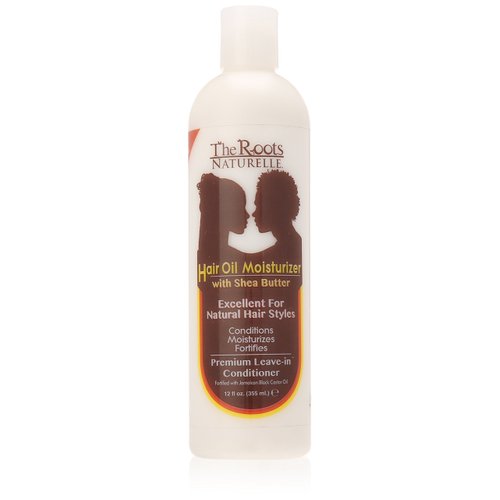 The Roots Naturelle Premium Hair Oil Moisturizer and Leave-In Conditioner with Shea Butter, Coconut Oil and Jamaican Black Castor Oil. Conditions, Moisturizes, Strengthens Curly, Dry, Damaged Hair.