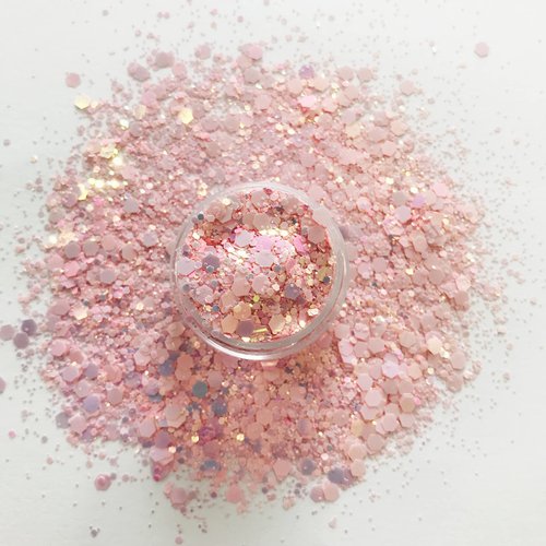 15 Grams/jar -Pink Changeable Chunky Mixes Sequins Glitter - Festival Rave Beauty Makeup Face Body Nail Art Tumbler Decoration PCM60