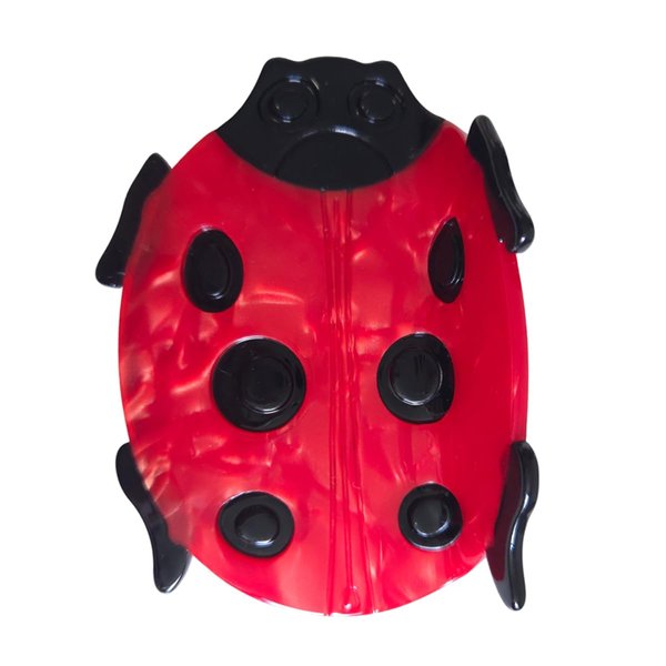 Funny Big Ladybug Hair Clip,Acetate Hair Clip,Small Claw Clip for Women,Red, 1 Count (Pack of 1)