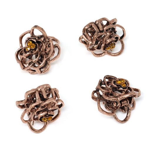 Honbay 8PCS Mini Vintage Rose Hair Claw Clips Sweet Hair Clips Small Hair Barrettes Decorative Hair Accessories for Wedding Party or Daily