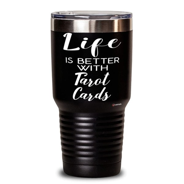 ODTGIFTS Funny Tarot Cards Reader Tumbler Life Is Better With Tarot Cards 30oz Stainless Steel Black