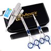 Macs Professional Barber Razors Edge Hair Cutting Scissors 5 PCs Set 6" Barber Shears/Scissors W/ 6" Texturizing/Thinning Shears Set Made Of Japanese Stainless Steel With Black Leather Case-15031