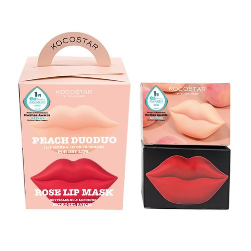 KOCOSTAR On-the-Go Lip Care Kit (Lip Scrub+Lip Oil in Cream+Lip Mask) : Nourish, Hydrate, and Plump Dry Lips Hydrogel Lip Masks