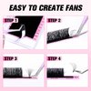 VEYES INC Cashmere Smart Fan Lash Extensions 0.03 0.05 0.07 C/CC/D Curl 8-20mm Mixed & Single Length, Super Matte Black Volume Lashes, Professional Supplies for Lash Techs (0.05 D 8-16mm)