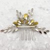 PRETTYLIFE Bridal Crystal Hair Comb Rhinestone Hair Piece Prom Party Festival Wedding Hair Accessories for Women and Girls (Green)