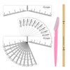 Eyebrow Ruler Stencils, Mapping Brow Tools Microblading Stickers Permanmemt Makeup Eyebrow Shaping Kit Self Adhesive Measurement Ruler for Tattoo Supplies (10Pcs Ruler + 1PC Razor + 1PC Pencil)