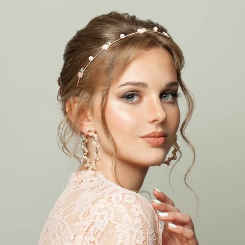 HINZIC 3pcs Rhinestone Starfish Headbands Handmade Pearl Seashell Mermaid Headbands Crystal Hair Hoops Bridal Headpiece Vine Tiara Beach Wedding Hair Accessories for Bride Women Girls Silver Gold