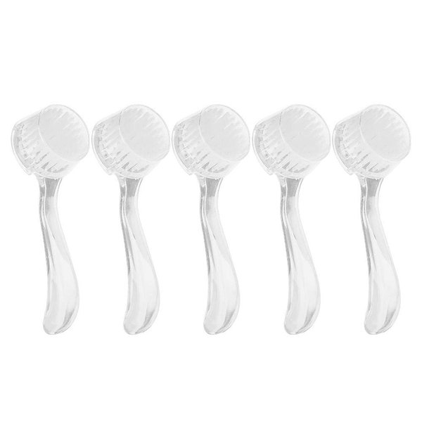 5Pcs Soft Nail Dust Cleaning Brush with Fine Handle Grip, Portable Nail Art Fingernail Scrub Cleaning Brushes, Manicure DIY Nail Tool(White)