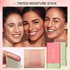 Ofanyia Cream Bronzer Stick, Unique Roating Design Multi-Use Bronzer Stick for Lip and Cheek Tint, Lightweight Easy to Blend, Natural Bronzed Glow, Face Bronzer Stick (3# Rich Glow)