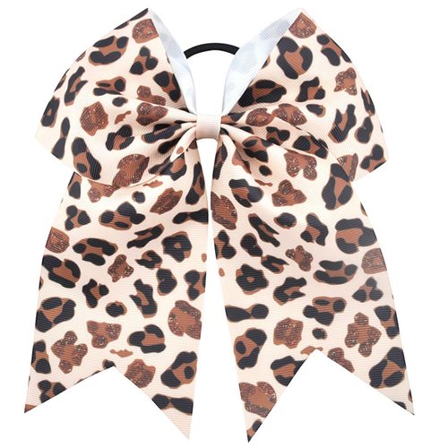 Leopard print Cheer Bows Hair Tie Hair Accessories.(FQ8) (A)