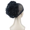 Aimole 6" Short Curly Synthetic Ponytail Clip in Claw Extensions 80g with a jaw/claw clip(1 Jet Black)