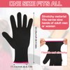 Dimeho Heat Resistant Gloves for Hair Styling, 2 Pair Professional Heat Blocking Glove Mitts Reusable Hair Dye Heat Proof Gloves for Hair Straightener Flat and Curling Iron Wand Gloves(Rose Red)