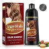 Fvquhvo Silver Hair Dye Shampoo 3 in 1, Argan Oil Instant Hair Color Shampoo for Women Men, Long Lasting Silver Hair Shampoo, Semi-Permanent Silver Hair Dye (Silver Gray)