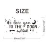 Wall Decal Kids We Love You to The Moon and Back Quote Wall Decals Nursery Vinyl Wall Stickers for Baby Boys and Grils Bedroom Scandinavian Wall Decal (Y29) (Black)